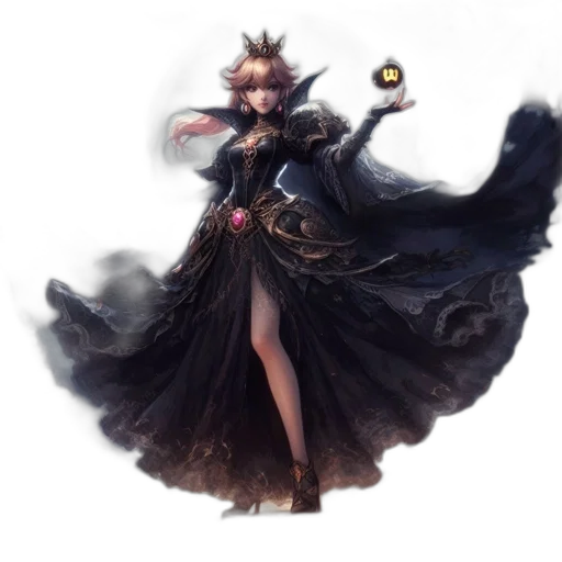 dress, staff, crown, weapon transparent PNG cut-out