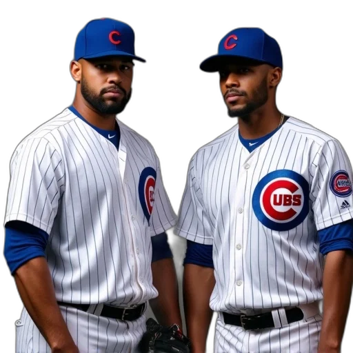 two, chicago, cubs, players transparent PNG cut-out