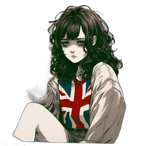 jacket, hair, face, cartoon transparent PNG cut-out