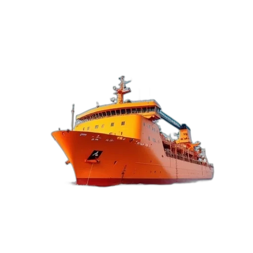 3d render, large, orange, cargo transparent PNG cut-out