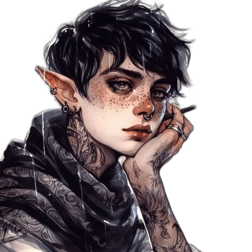 face, dragon, fantasy art, watercolor transparent PNG cut-out