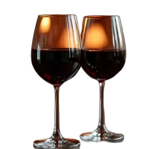 3d render, close-up, two, wine transparent PNG cut-out