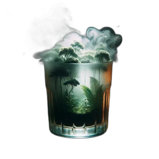 dragon, bottle, crown, photorealistic transparent PNG cut-out