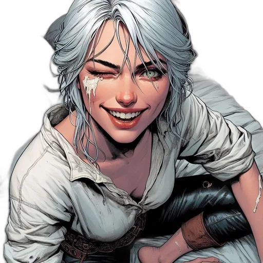 face, comic book art, concept art, photorealistic transparent PNG cut-out