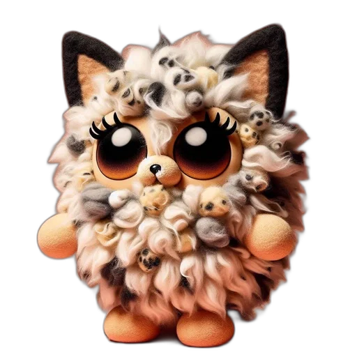 creature, animal, 3d render, pixel art transparent PNG cut-out