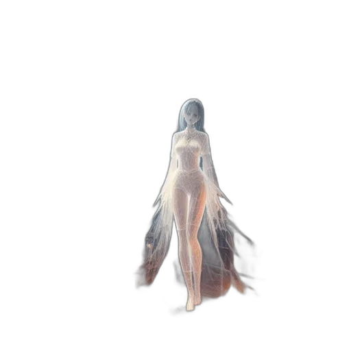 dress, creature, hair, robot transparent PNG cut-out
