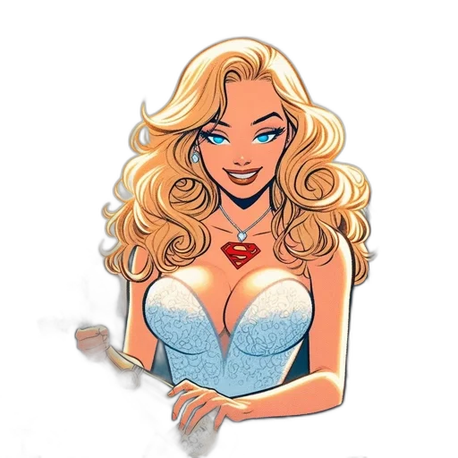 dress, cartoon, comic book art, concept art transparent PNG cut-out