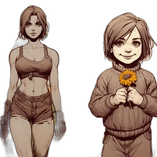 flower, concept art, pixel art, comic book art transparent PNG cut-out