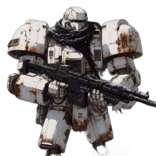 robot, weapon, concept art, 3d render transparent PNG cut-out