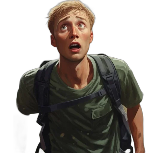 face, jacket, creature, weapon transparent PNG cut-out
