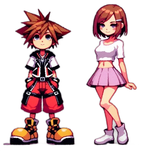 pixel art, concept art, 3d render, anime transparent PNG cut-out