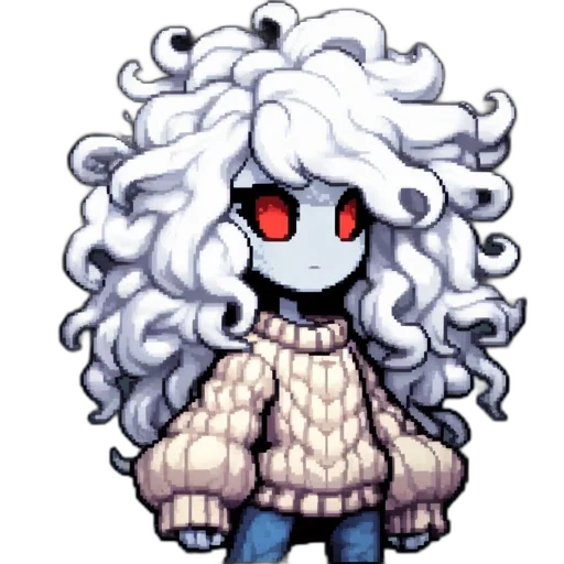creature, hair, face, staff transparent PNG cut-out