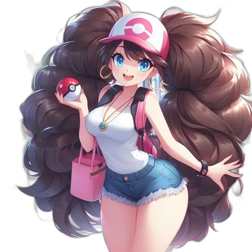 hat, hair, dress, staff transparent PNG cut-out