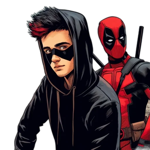 comic book art, concept art, two, individuals transparent PNG cut-out