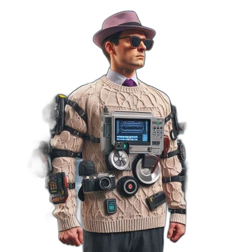 jacket, robot, cyberpunk, concept art transparent PNG cut-out