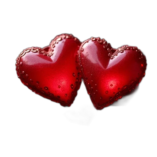 jewelry, 3d render, photorealistic, hearts transparent PNG cut-out
