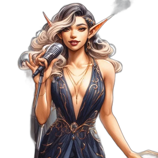 dress, staff, dragon, fantasy art transparent PNG cut-out