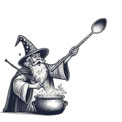 staff, food, hat, sword transparent PNG cut-out
