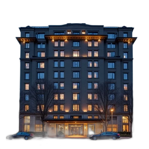 building, photorealistic, concept art, 3d render transparent PNG cut-out