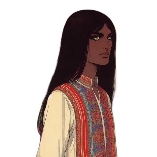 staff, face, hair, creature transparent PNG cut-out
