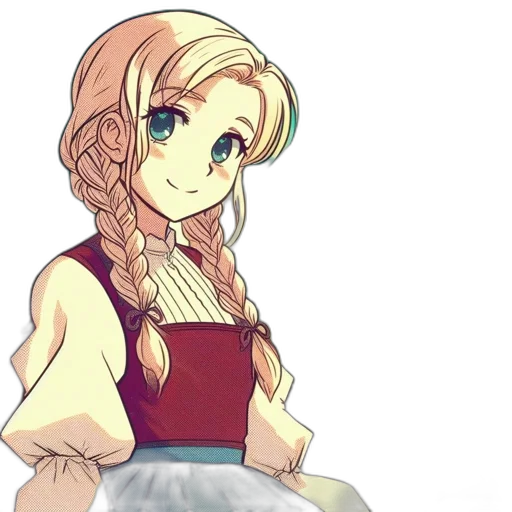 dress, staff, face, anime transparent PNG cut-out