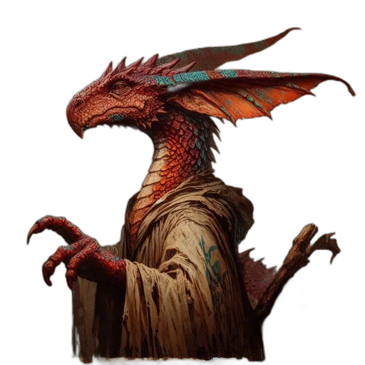dragon, creature, staff, face transparent PNG cut-out