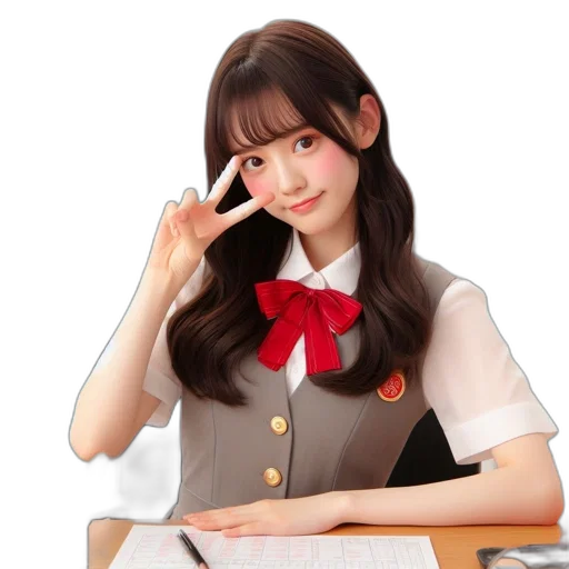 face, staff, anime, photorealistic transparent PNG cut-out