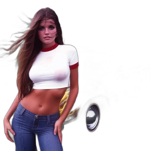 robot, hair, car, photorealistic transparent PNG cut-out