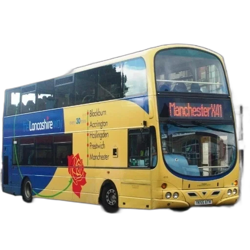photorealistic, 3d render, yellow, double-decker transparent PNG cut-out