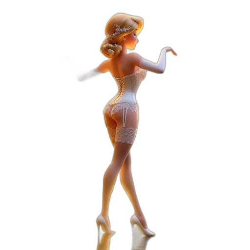 dress, robot, staff, weapon transparent PNG cut-out