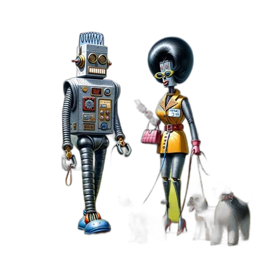 robot, concept art, 3d render, fantasy art transparent PNG cut-out