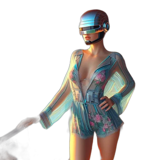 dress, jacket, robot, concept art transparent PNG cut-out