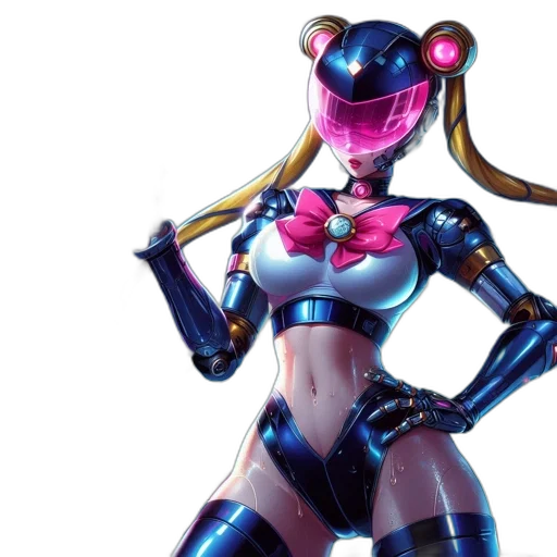 robot, concept art, 3d render, cyberpunk transparent PNG cut-out