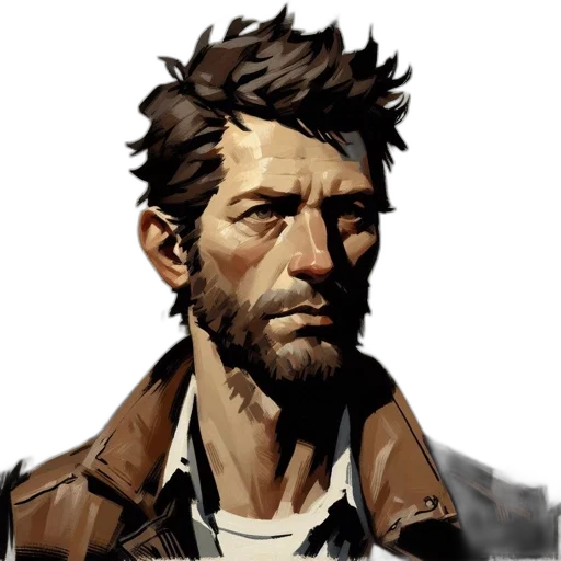 face, jacket, concept art, comic book art transparent PNG cut-out