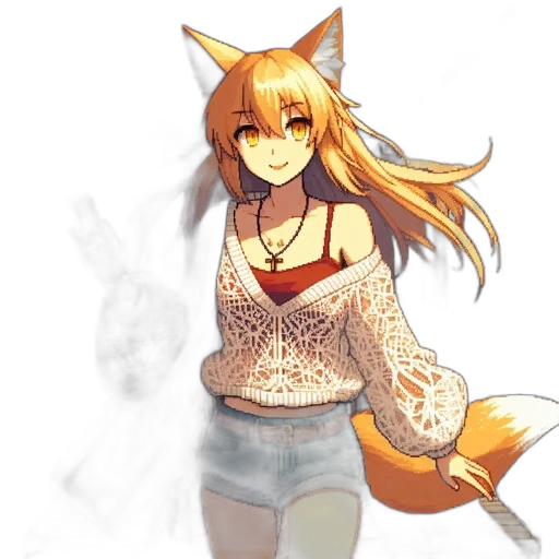 staff, dress, animal, pixel art transparent PNG cut-out