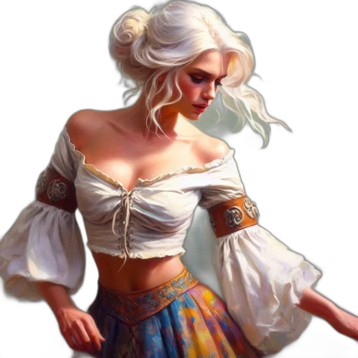 dress, jewelry, fantasy art, concept art transparent PNG cut-out