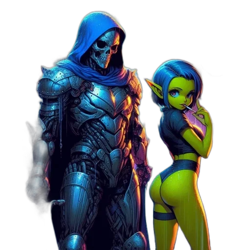 robot, concept art, comic book art, cyberpunk transparent PNG cut-out