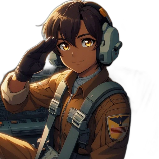 jacket, weapon, staff, face transparent PNG cut-out