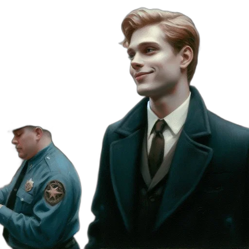 jacket, staff, face, concept art transparent PNG cut-out