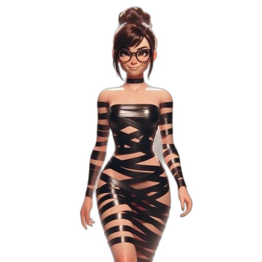 dress, cartoon, 3d render, concept art transparent PNG cut-out