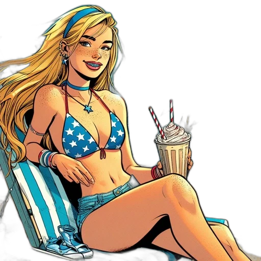 comic book art, concept art, cartoon, beach transparent PNG cut-out