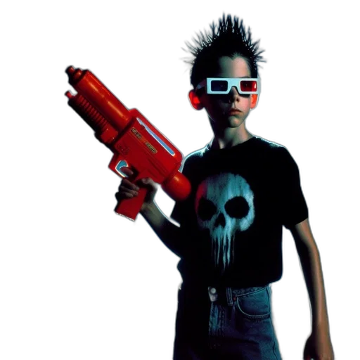 weapon, staff, robot, jacket transparent PNG cut-out