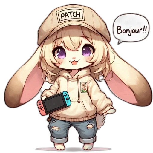 jacket, hat, staff, anime transparent PNG cut-out