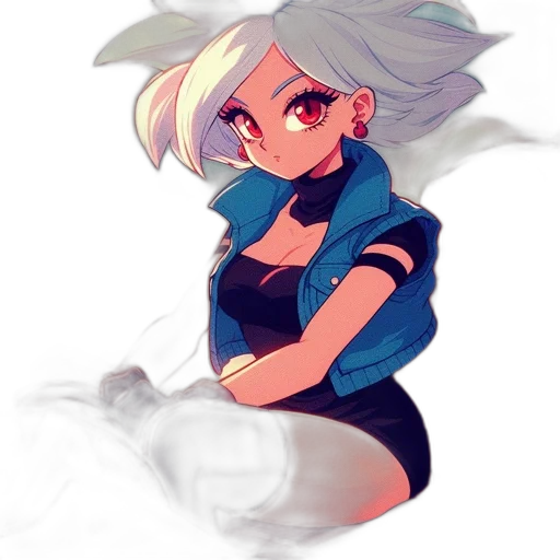 dress, jacket, hair, creature transparent PNG cut-out