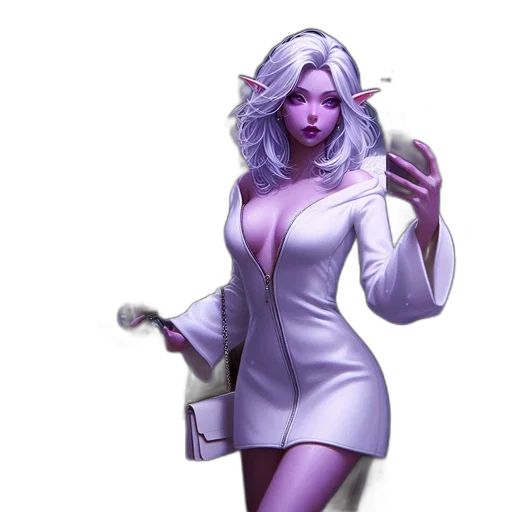 dress, jacket, staff, concept art transparent PNG cut-out