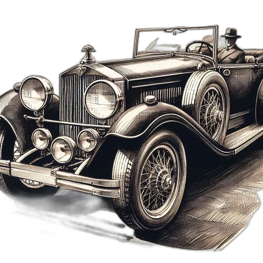 car, photorealistic, pencil sketch, concept art transparent PNG cut-out