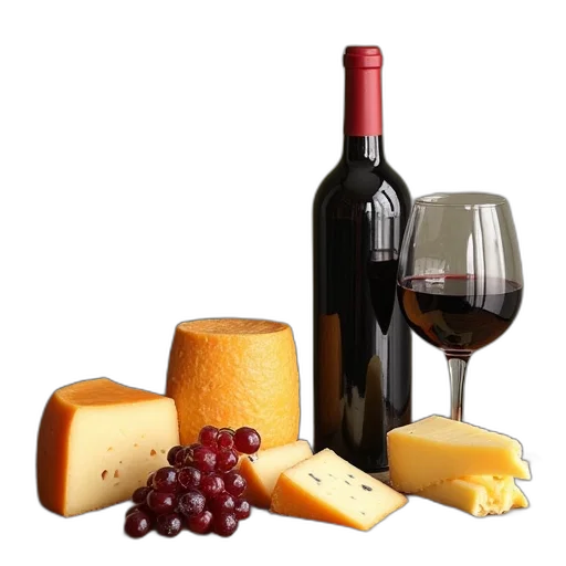 food, cheese, wine, series transparent PNG cut-out