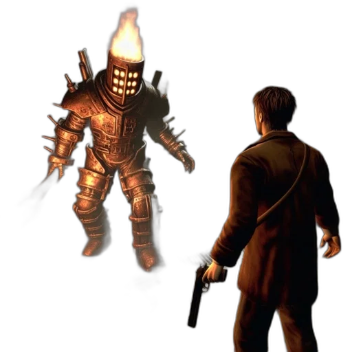 robot, weapon, creature, jacket transparent PNG cut-out