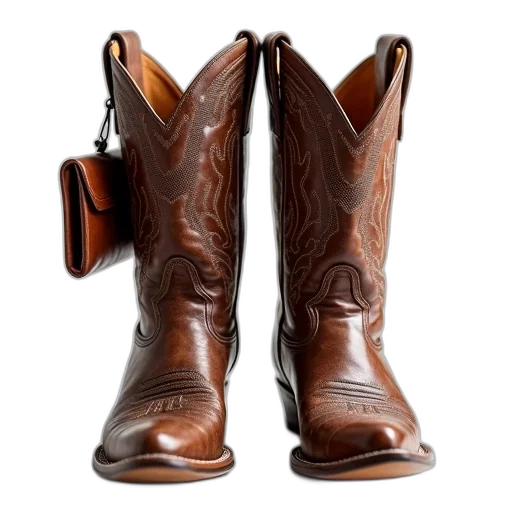 shoes, pair, worn, cowboy transparent PNG cut-out