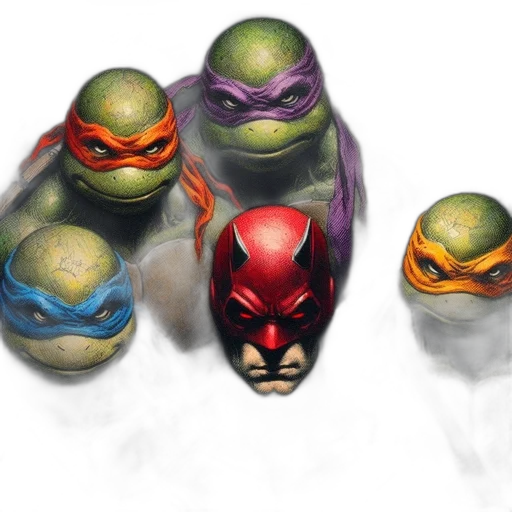 mask, concept art, comic book art, 3d render transparent PNG cut-out